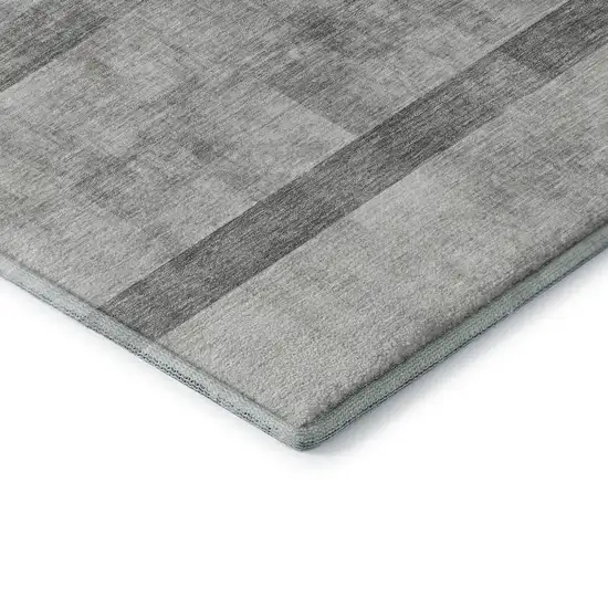 Gray And Ivory Abstract Washable Area Rug With UV Protection Photo 7