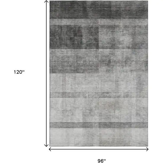 Gray And Ivory Abstract Washable Area Rug With UV Protection Photo 3