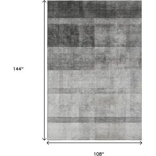 Gray And Ivory Abstract Washable Area Rug With UV Protection Photo 3