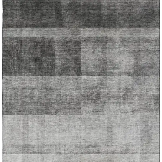 Gray And Ivory Abstract Washable Area Rug With UV Protection Photo 3