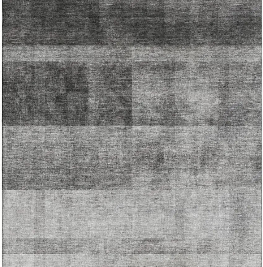 Gray And Ivory Abstract Washable Area Rug With UV Protection Photo 3