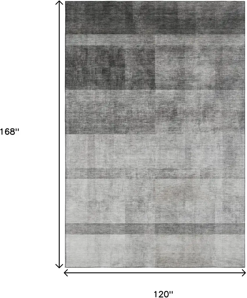 Gray And Ivory Abstract Washable Area Rug With UV Protection Photo 3