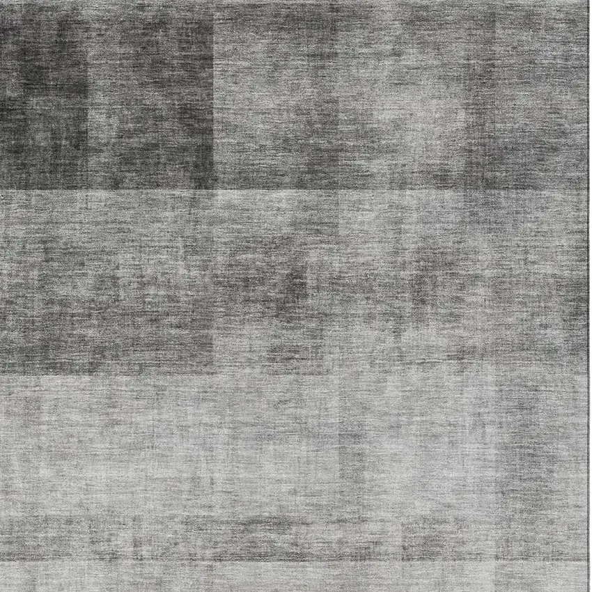 Gray And Ivory Abstract Washable Area Rug With UV Protection Photo 3