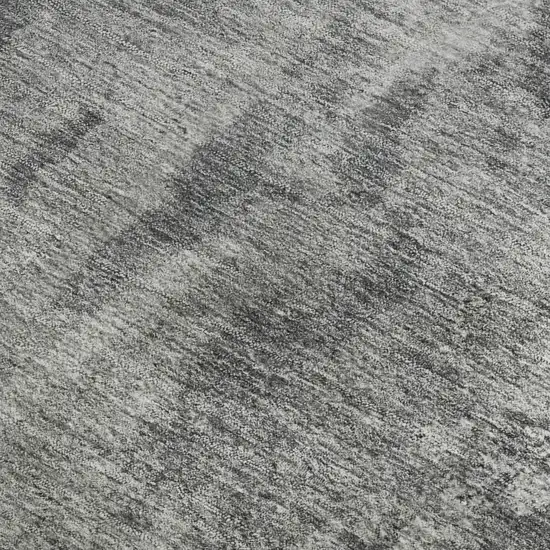 Gray And Ivory Abstract Washable Area Rug With UV Protection Photo 5