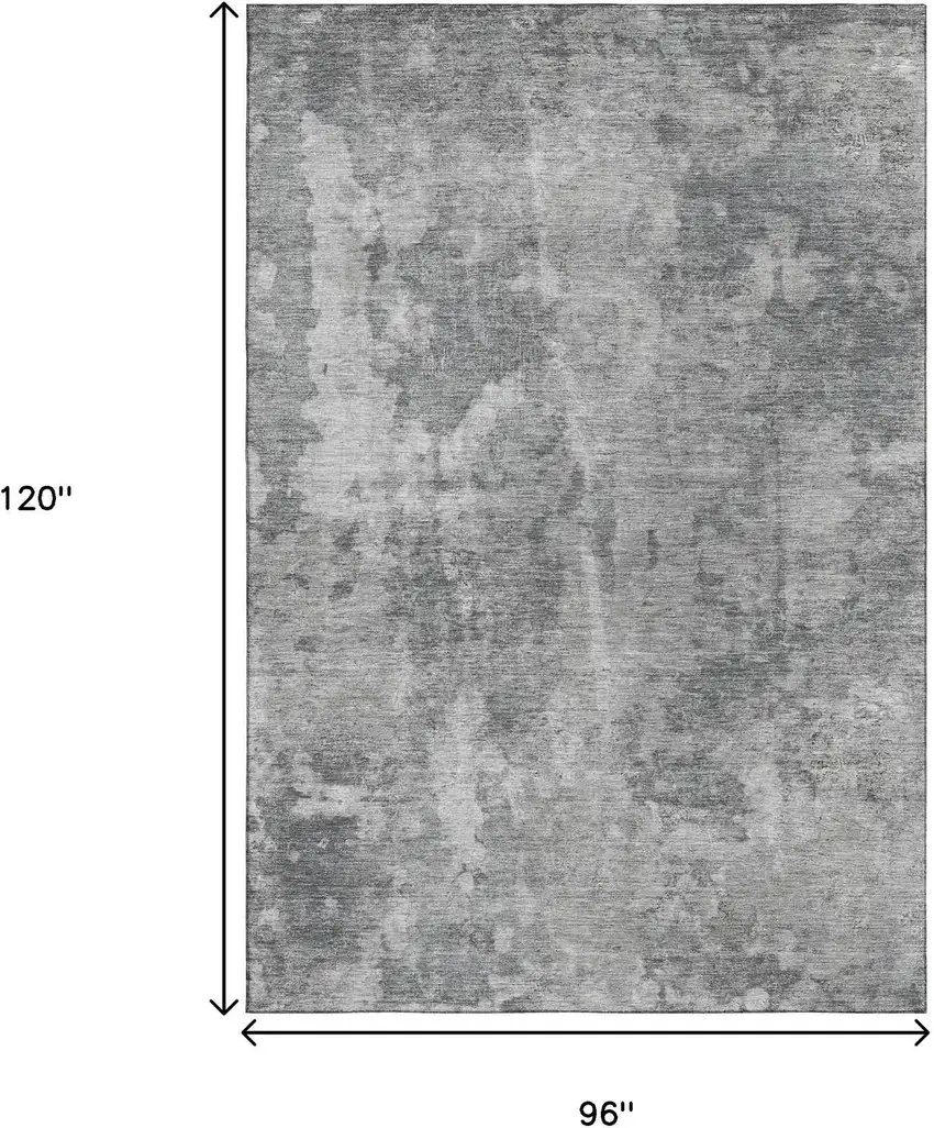 Gray And Ivory Abstract Washable Area Rug With UV Protection Photo 7