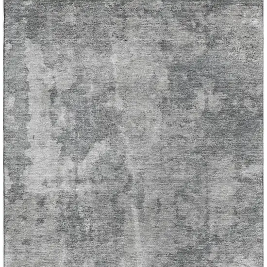 Gray And Ivory Abstract Washable Area Rug With UV Protection Photo 3