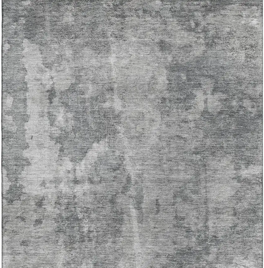 Gray And Ivory Abstract Washable Area Rug With UV Protection Photo 3
