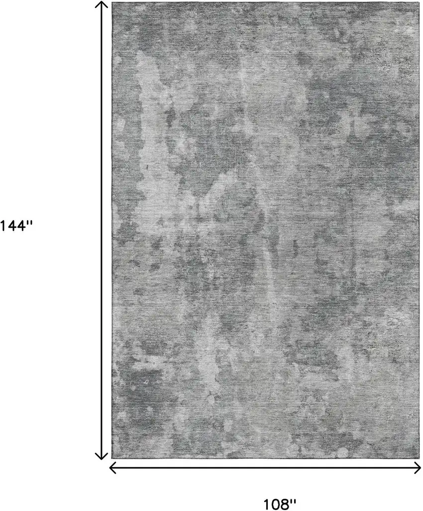 Gray And Ivory Abstract Washable Area Rug With UV Protection Photo 7