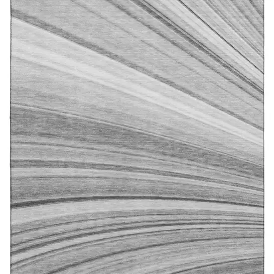 Gray And Ivory Abstract Washable Area Rug With UV Protection Photo 7