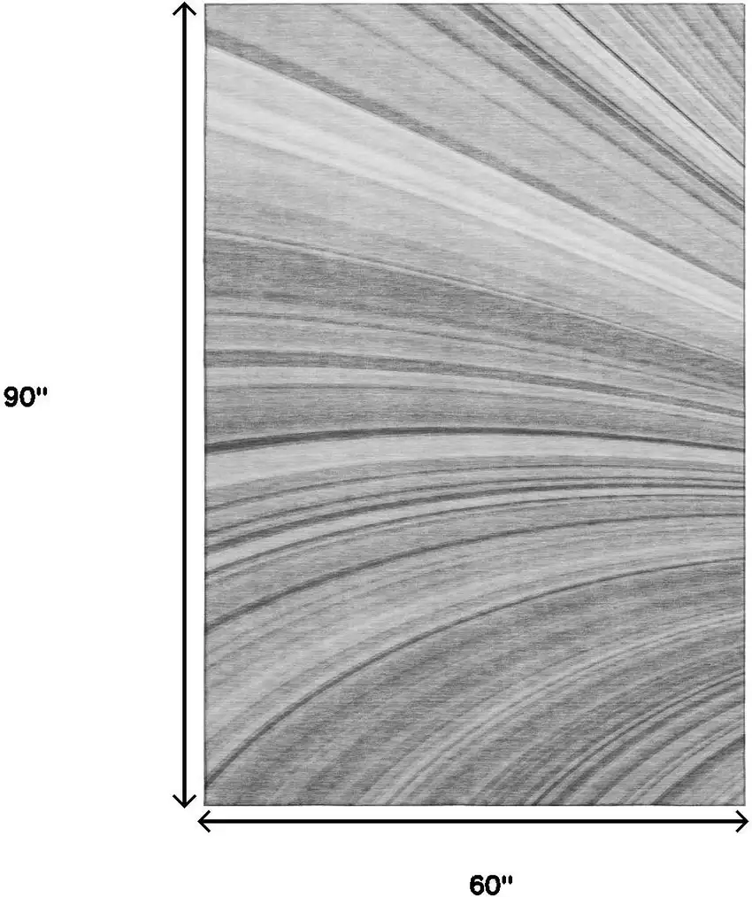 Gray And Ivory Abstract Washable Area Rug With UV Protection Photo 7