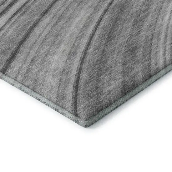 Gray And Ivory Abstract Washable Area Rug With UV Protection Photo 8