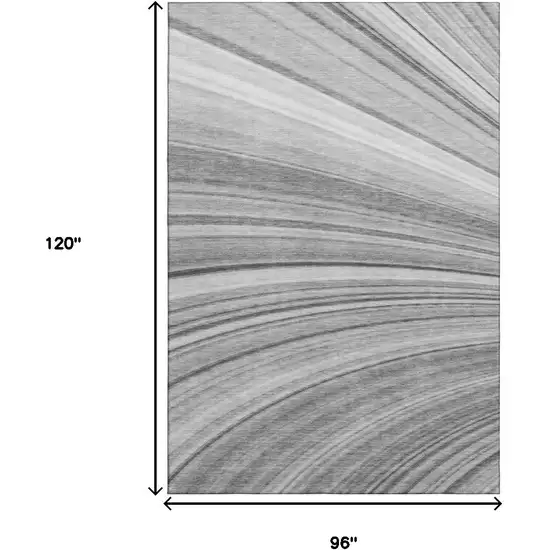 Gray And Ivory Abstract Washable Area Rug With UV Protection Photo 6