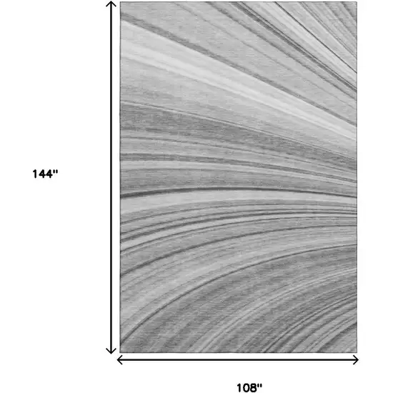 Gray And Ivory Abstract Washable Area Rug With UV Protection Photo 7