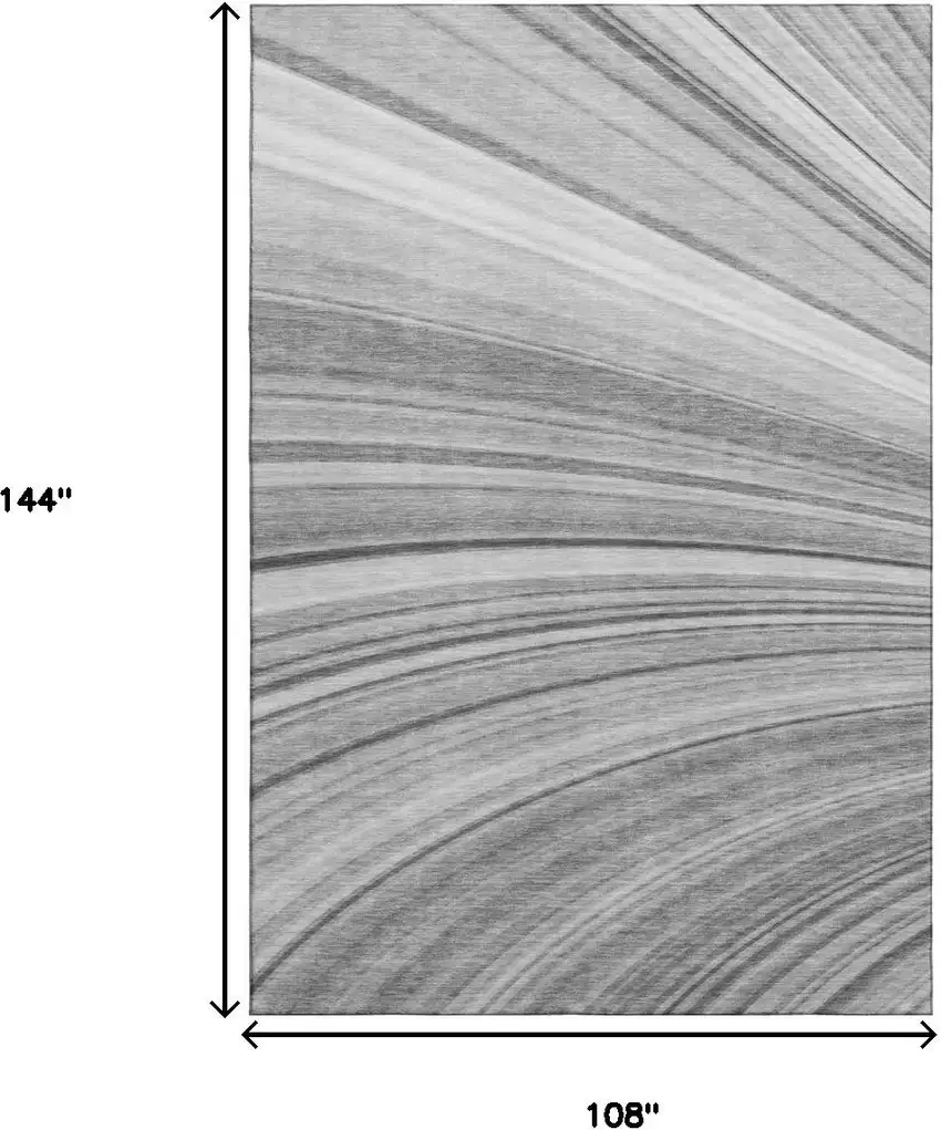 Gray And Ivory Abstract Washable Area Rug With UV Protection Photo 7