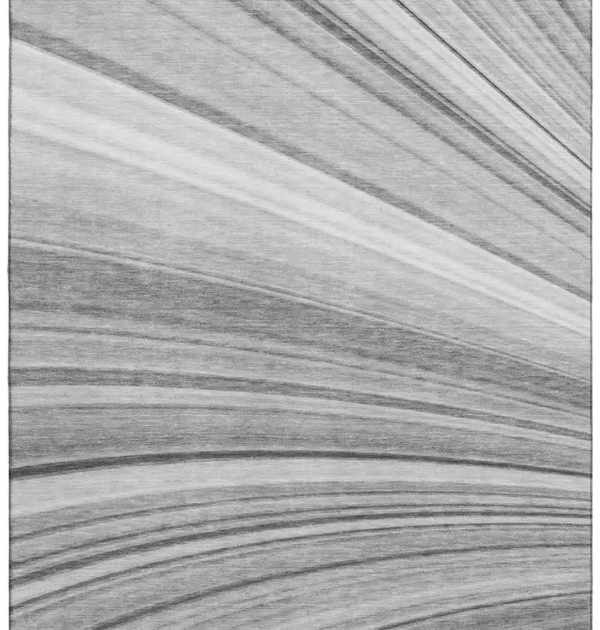 Gray And Ivory Abstract Washable Area Rug With UV Protection Photo 4