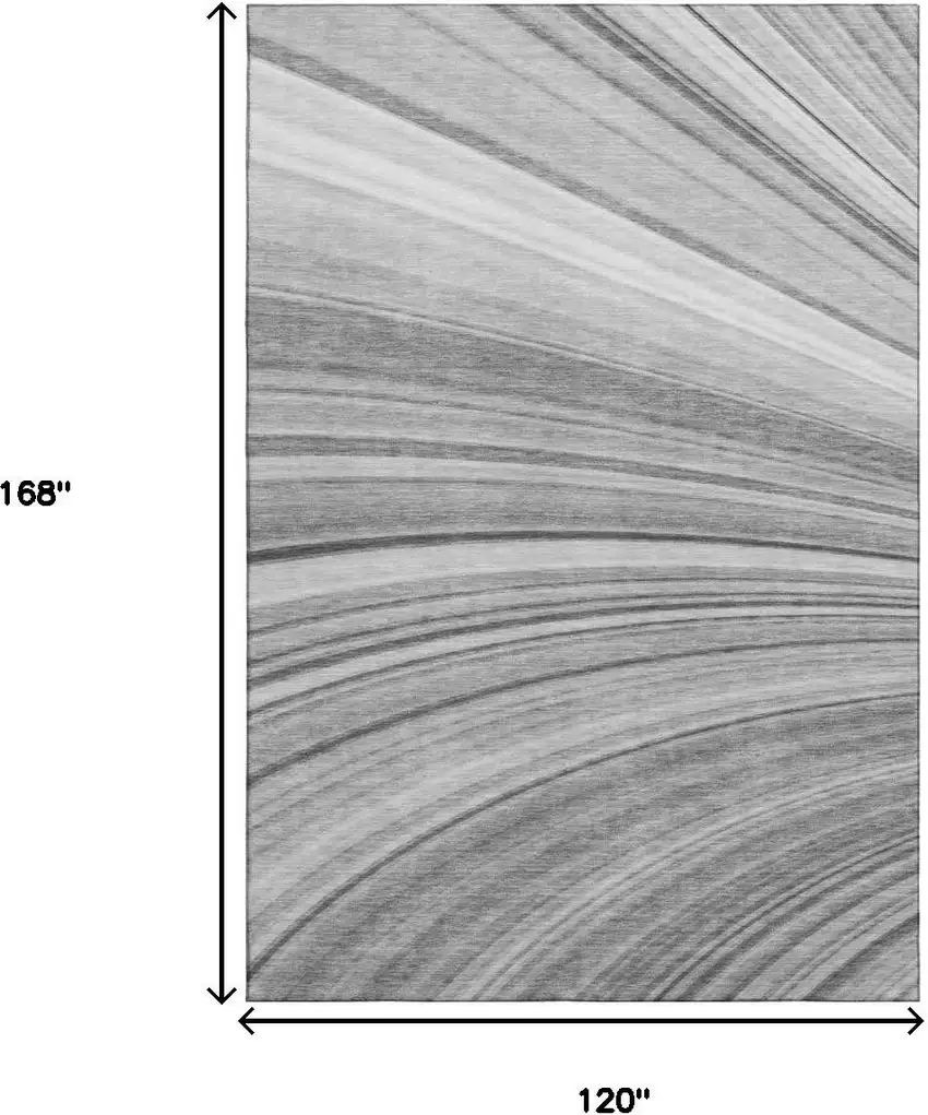 Gray And Ivory Abstract Washable Area Rug With UV Protection Photo 7