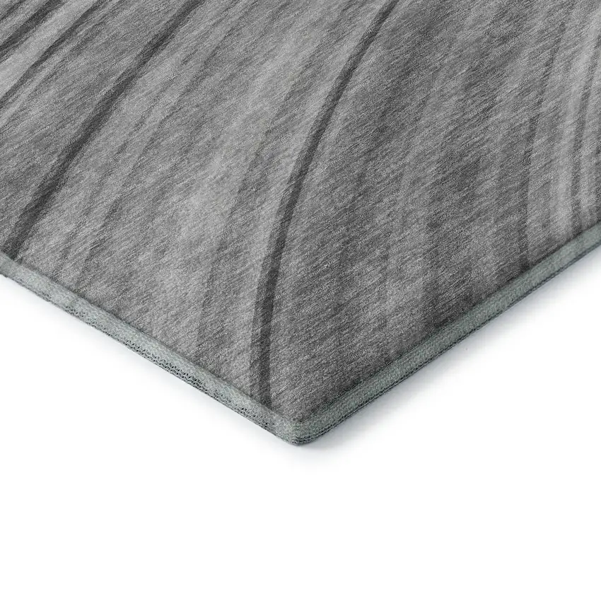 Gray And Ivory Abstract Washable Area Rug With UV Protection Photo 9