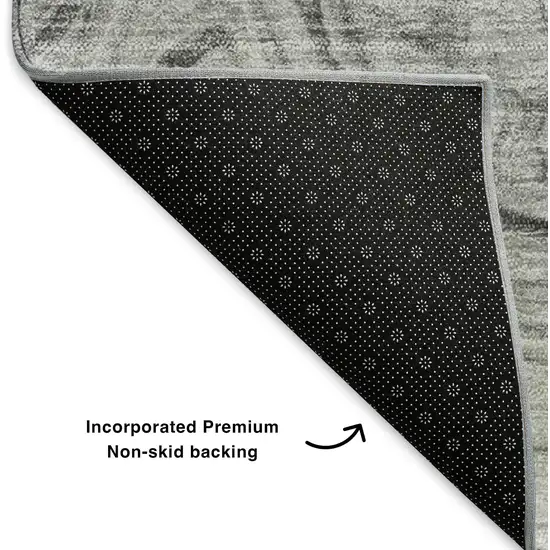 Gray And Ivory Abstract Washable Area Rug With UV Protection Photo 6