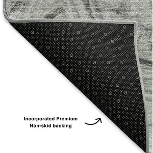 Photo of Gray And Ivory Abstract Washable Area Rug With UV Protection