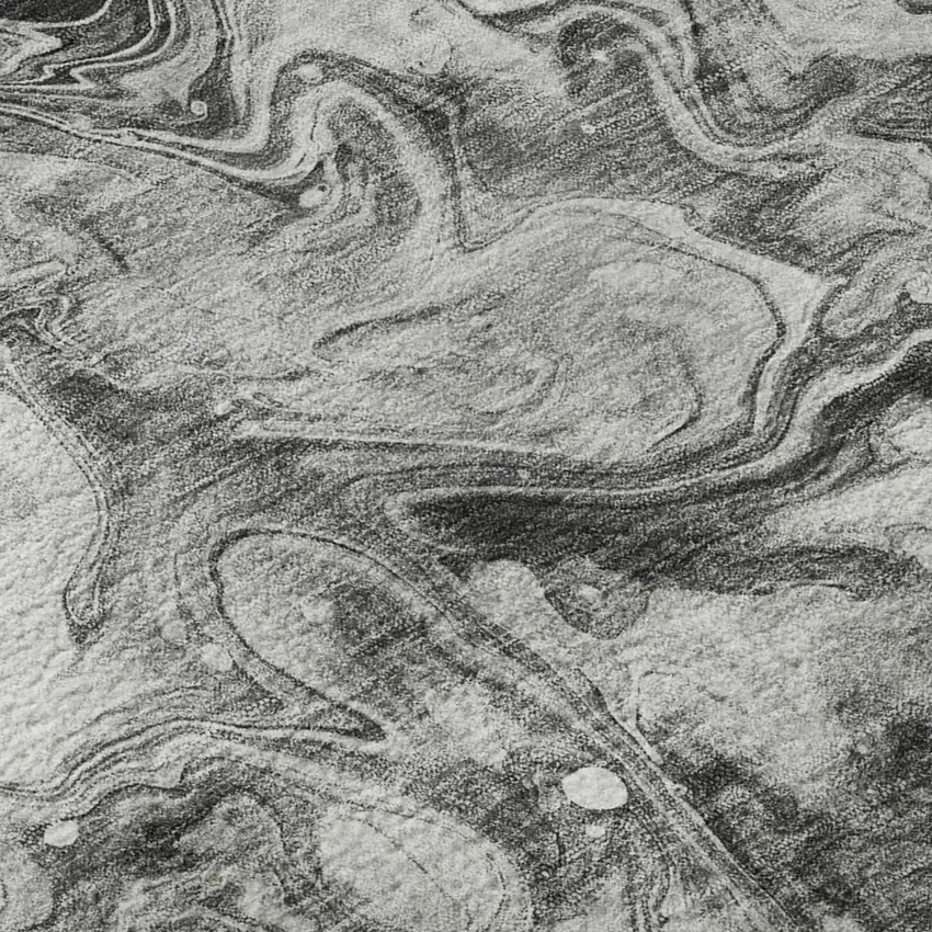 Gray And Ivory Abstract Washable Area Rug With UV Protection Photo 8