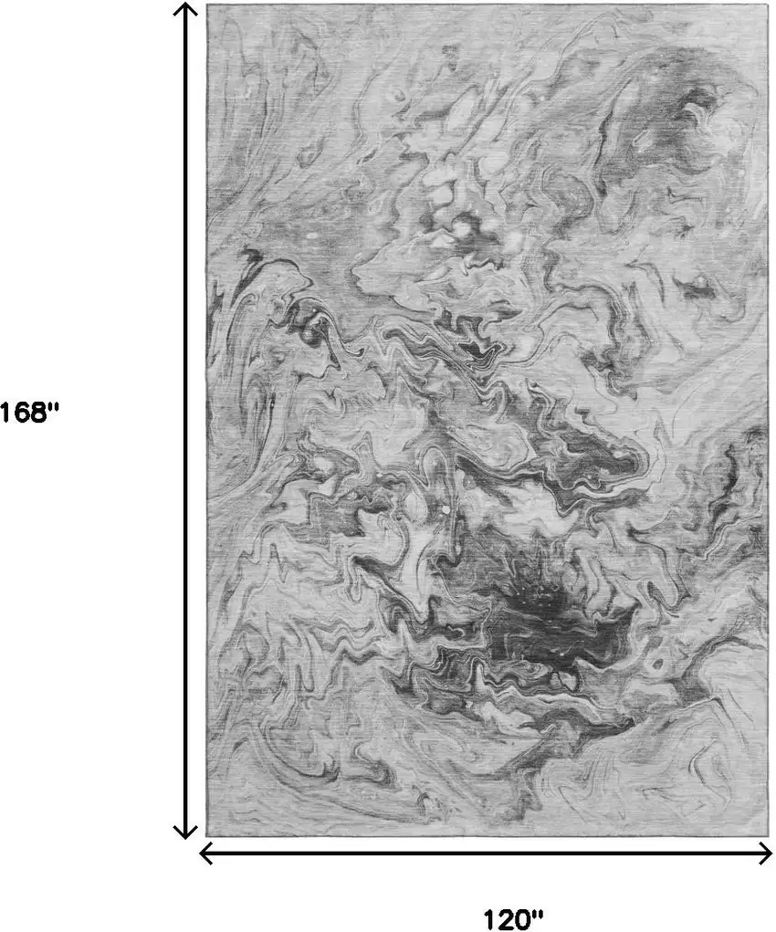 Gray And Ivory Abstract Washable Area Rug With UV Protection Photo 3