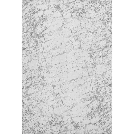 Gray And Ivory Abstract Washable Area Rug With UV Protection Photo 1