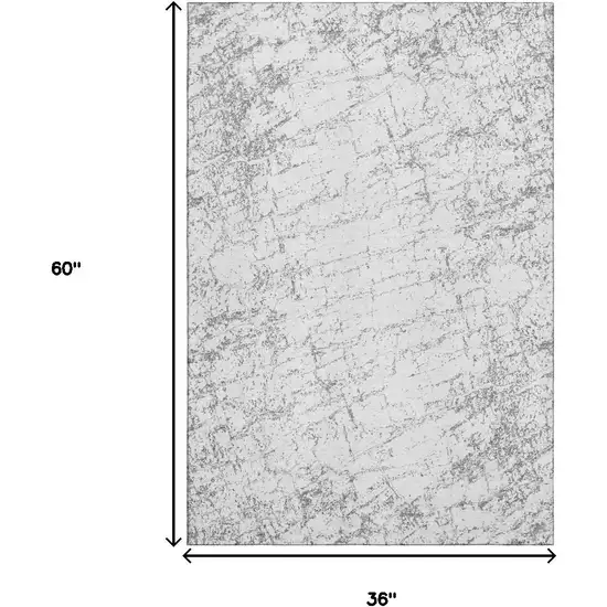 Gray And Ivory Abstract Washable Area Rug With UV Protection Photo 6
