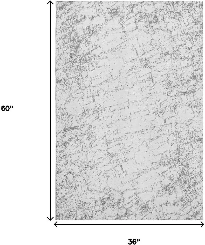 Gray And Ivory Abstract Washable Area Rug With UV Protection Photo 6