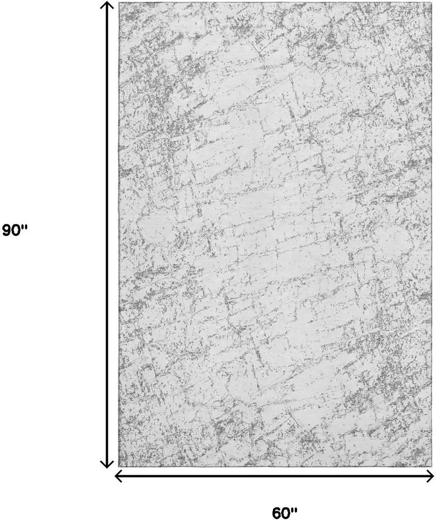 Gray And Ivory Abstract Washable Area Rug With UV Protection Photo 3