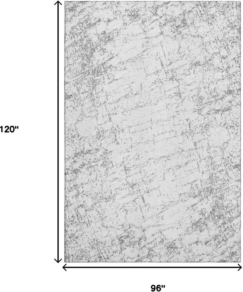 Gray And Ivory Abstract Washable Area Rug With UV Protection Photo 3