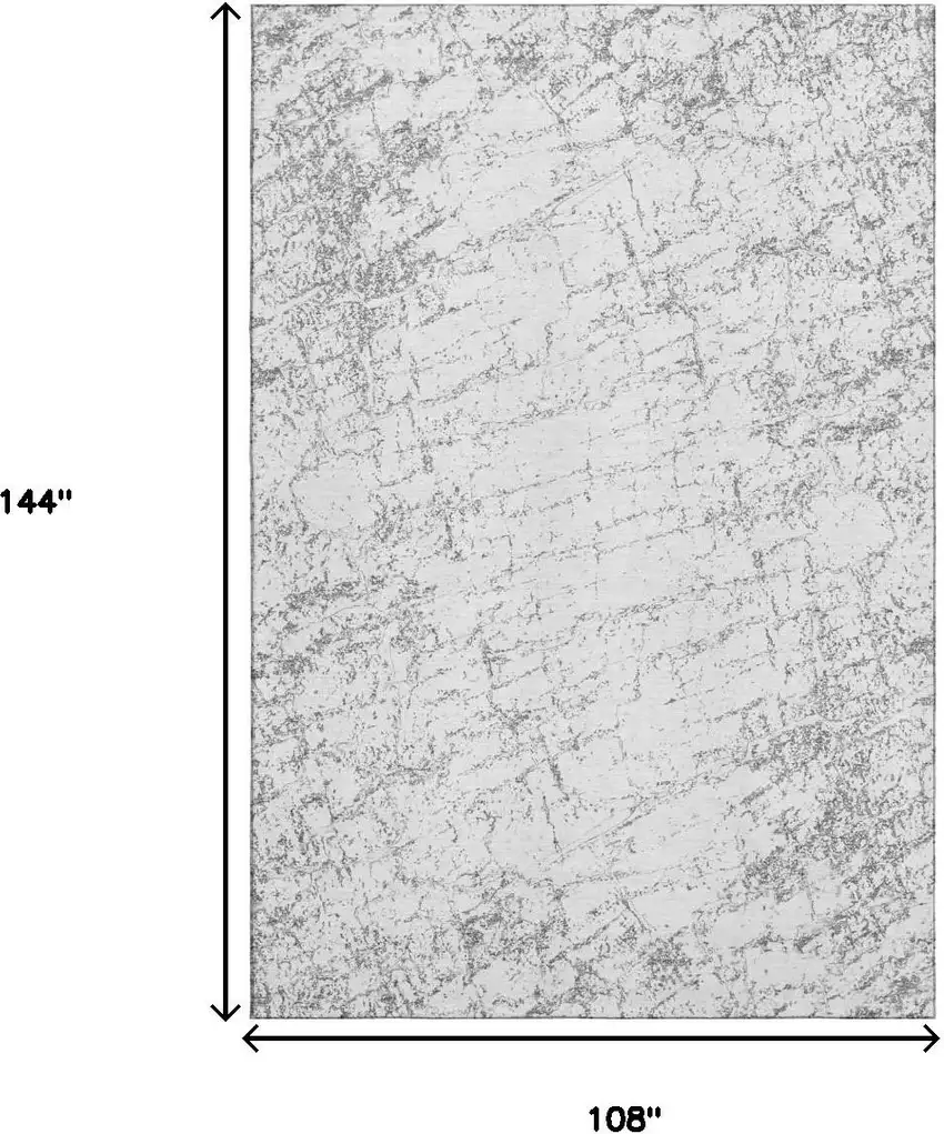 Gray And Ivory Abstract Washable Area Rug With UV Protection Photo 3