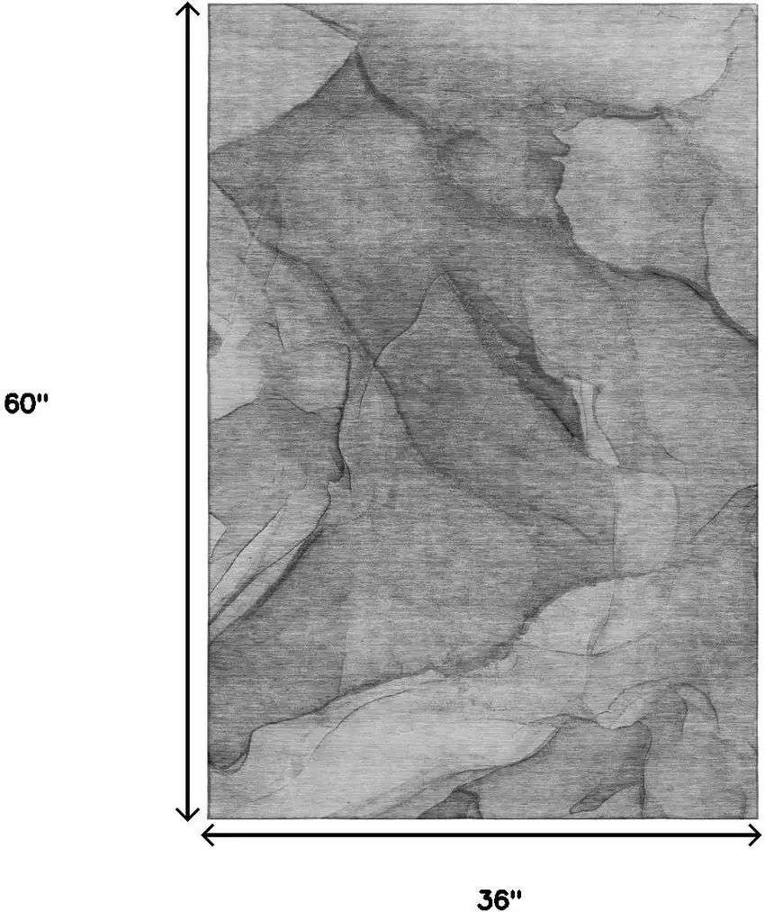 Gray And Ivory Abstract Washable Area Rug With UV Protection Photo 6