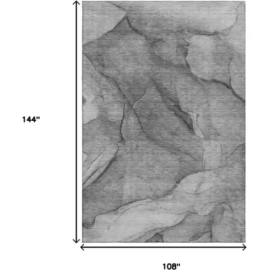 Gray And Ivory Abstract Washable Area Rug With UV Protection Photo 3