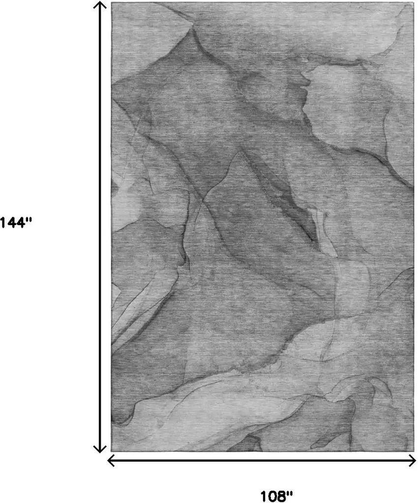 Gray And Ivory Abstract Washable Area Rug With UV Protection Photo 3