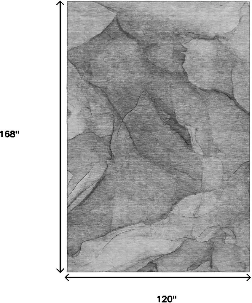 Gray And Ivory Abstract Washable Area Rug With UV Protection Photo 3