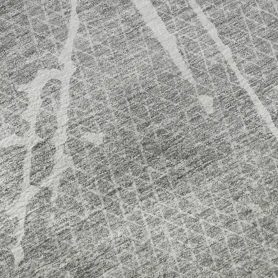Gray And Ivory Abstract Washable Area Rug With UV Protection Photo 9