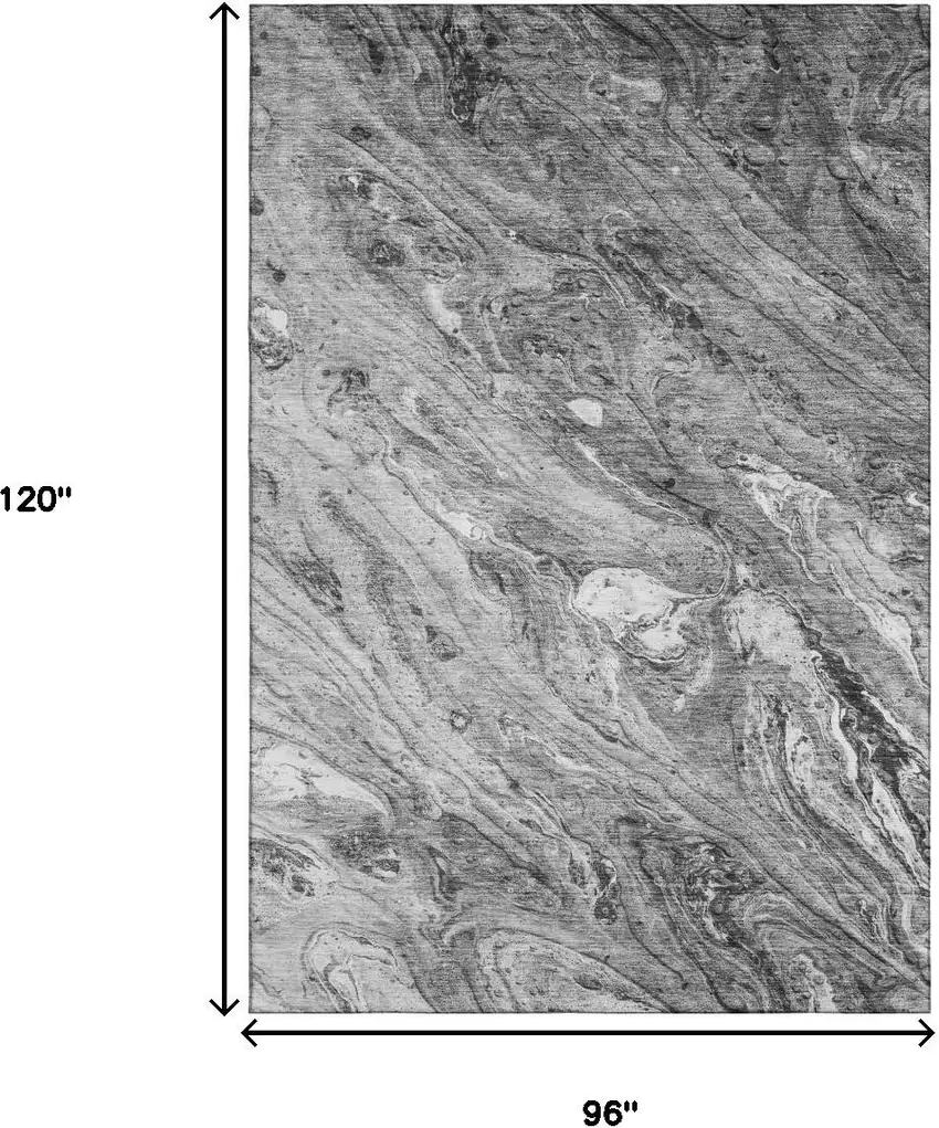 Gray And Ivory Abstract Washable Area Rug With UV Protection Photo 7