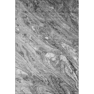 Photo of Gray And Ivory Abstract Washable Area Rug With UV Protection