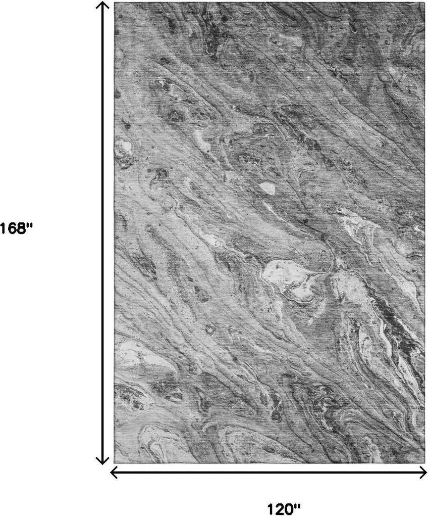 Gray And Ivory Abstract Washable Area Rug With UV Protection Photo 7