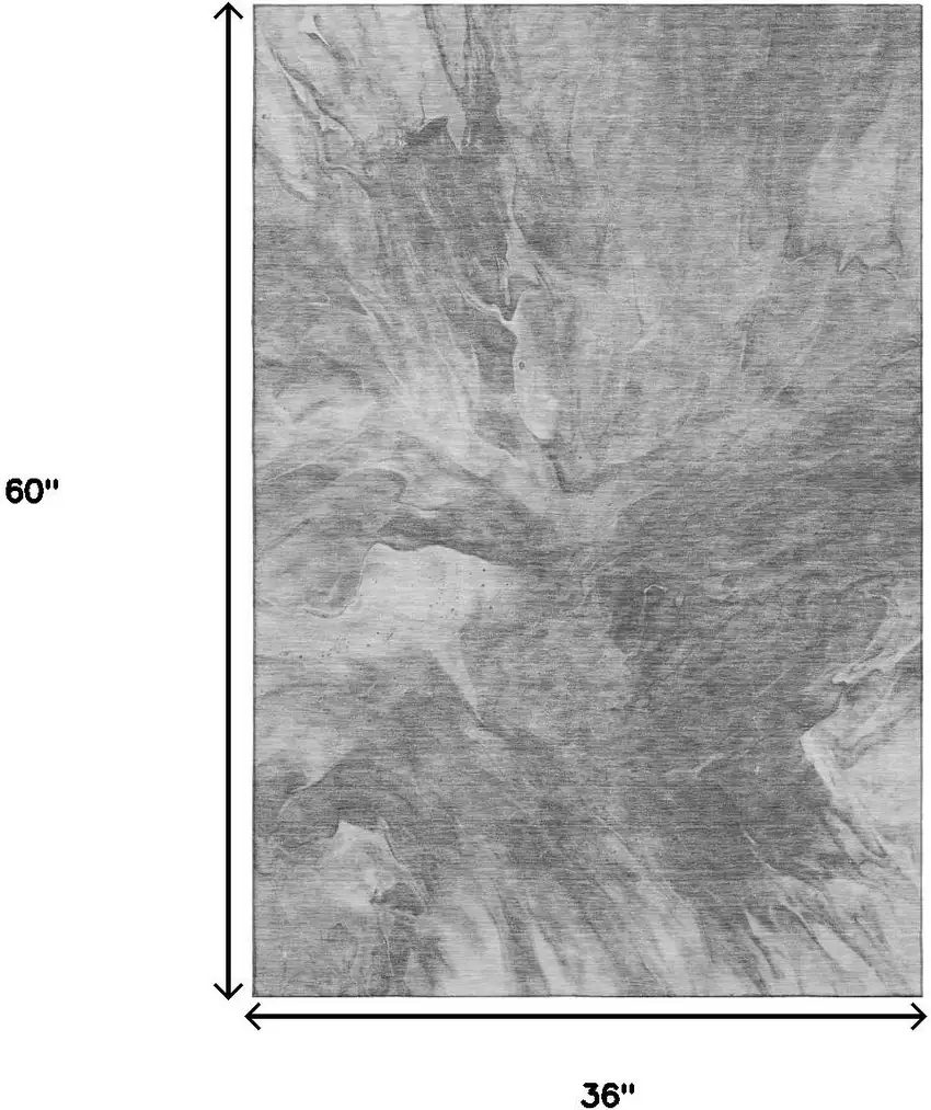 Gray And Ivory Abstract Washable Area Rug With UV Protection Photo 7