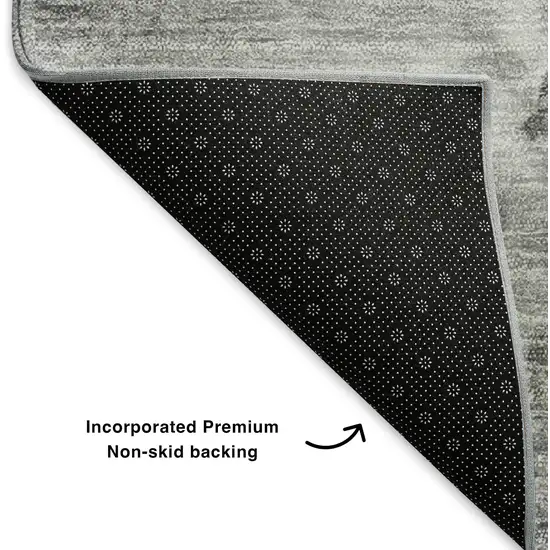 Gray And Ivory Abstract Washable Area Rug With UV Protection Photo 7
