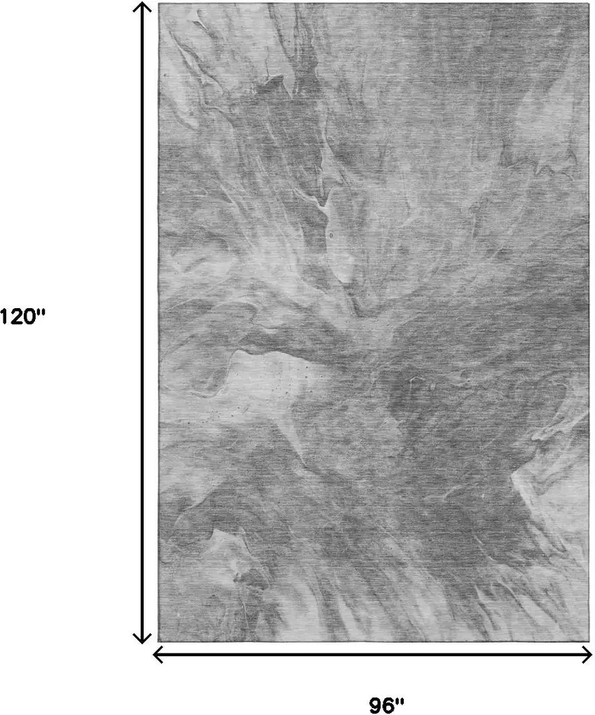 Gray And Ivory Abstract Washable Area Rug With UV Protection Photo 3