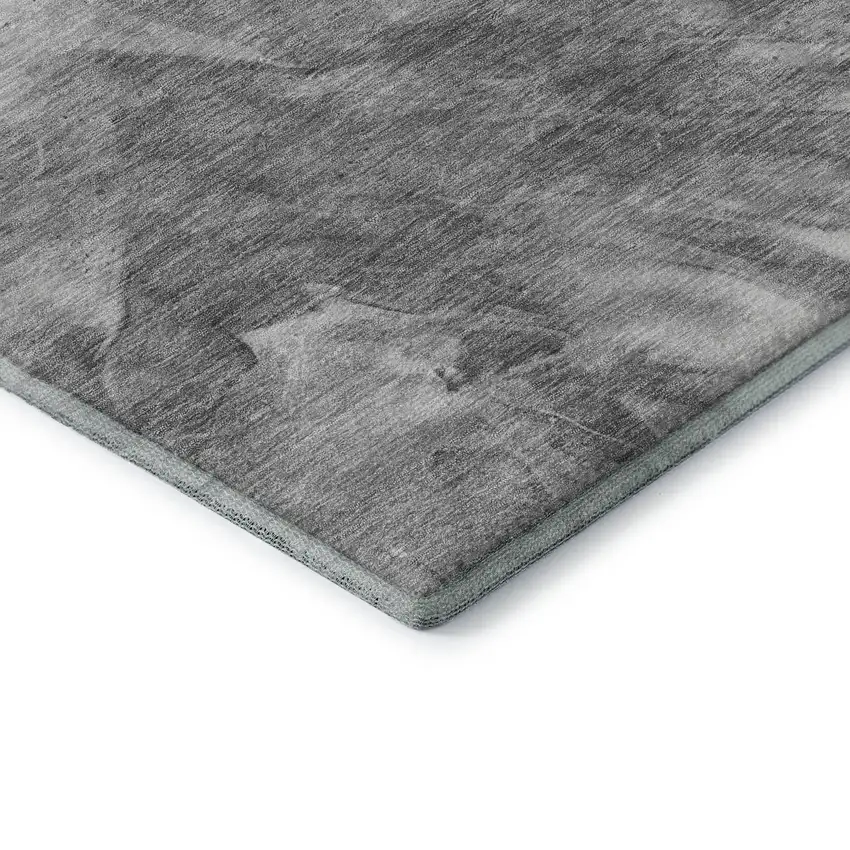 Gray And Ivory Abstract Washable Area Rug With UV Protection Photo 8