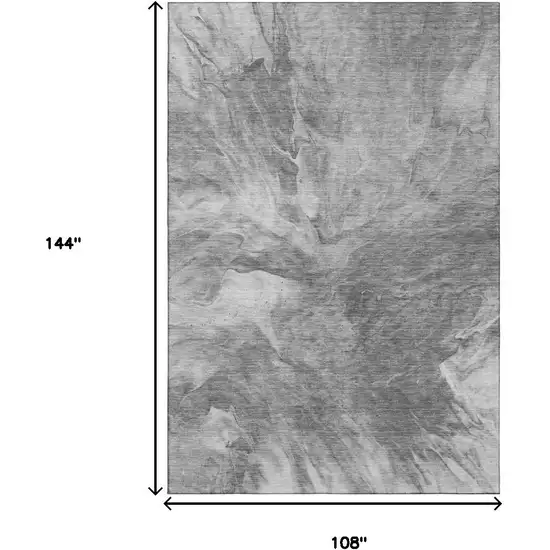 Gray And Ivory Abstract Washable Area Rug With UV Protection Photo 3
