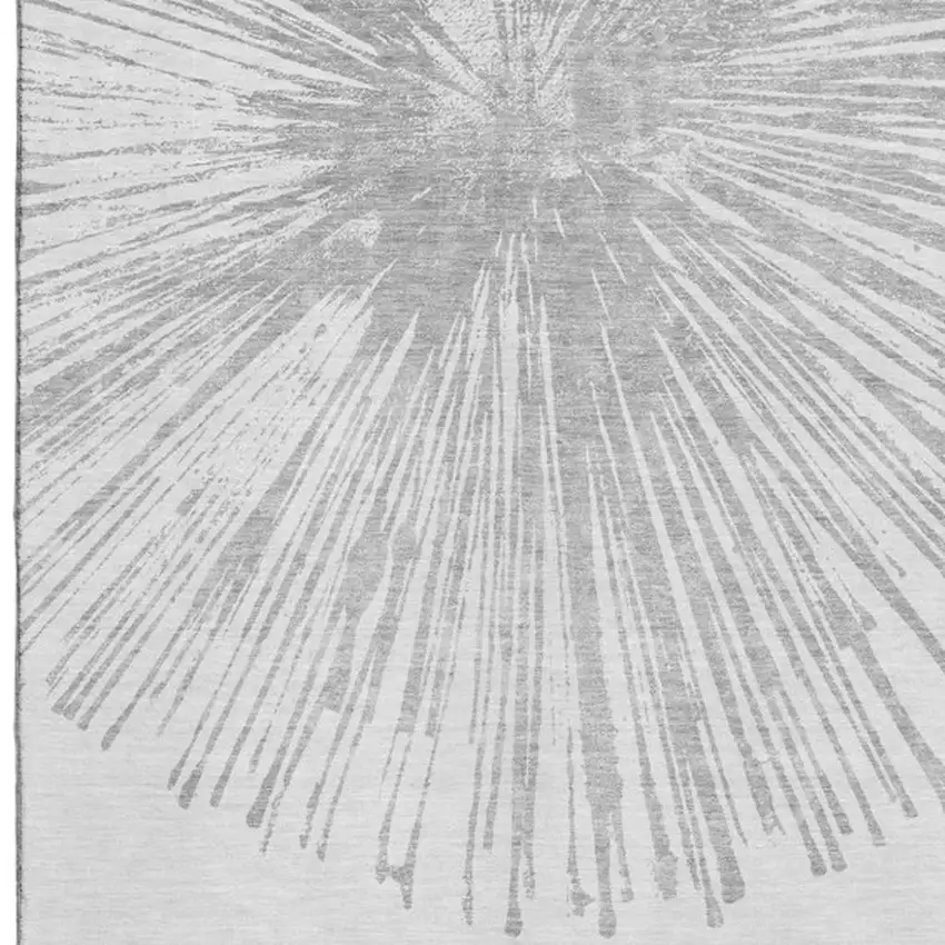 Gray And Ivory Abstract Washable Area Rug With UV Protection Photo 3