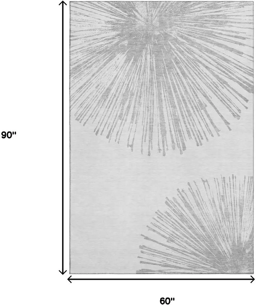 Gray And Ivory Abstract Washable Area Rug With UV Protection Photo 7