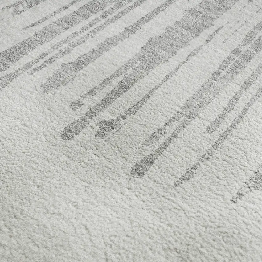 Gray And Ivory Abstract Washable Area Rug With UV Protection Photo 8