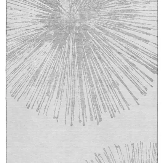Gray And Ivory Abstract Washable Area Rug With UV Protection Photo 4