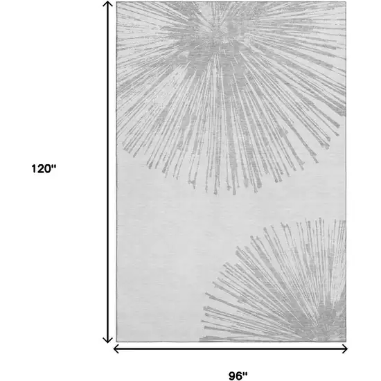 Gray And Ivory Abstract Washable Area Rug With UV Protection Photo 9