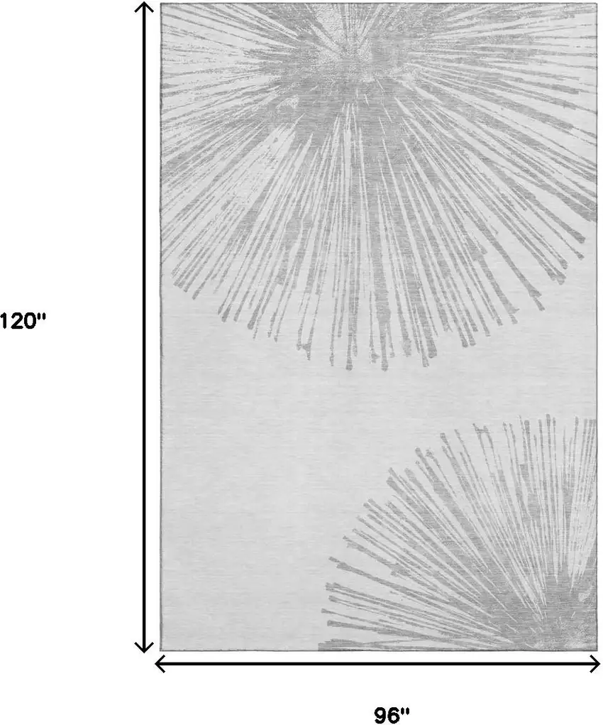 Gray And Ivory Abstract Washable Area Rug With UV Protection Photo 9